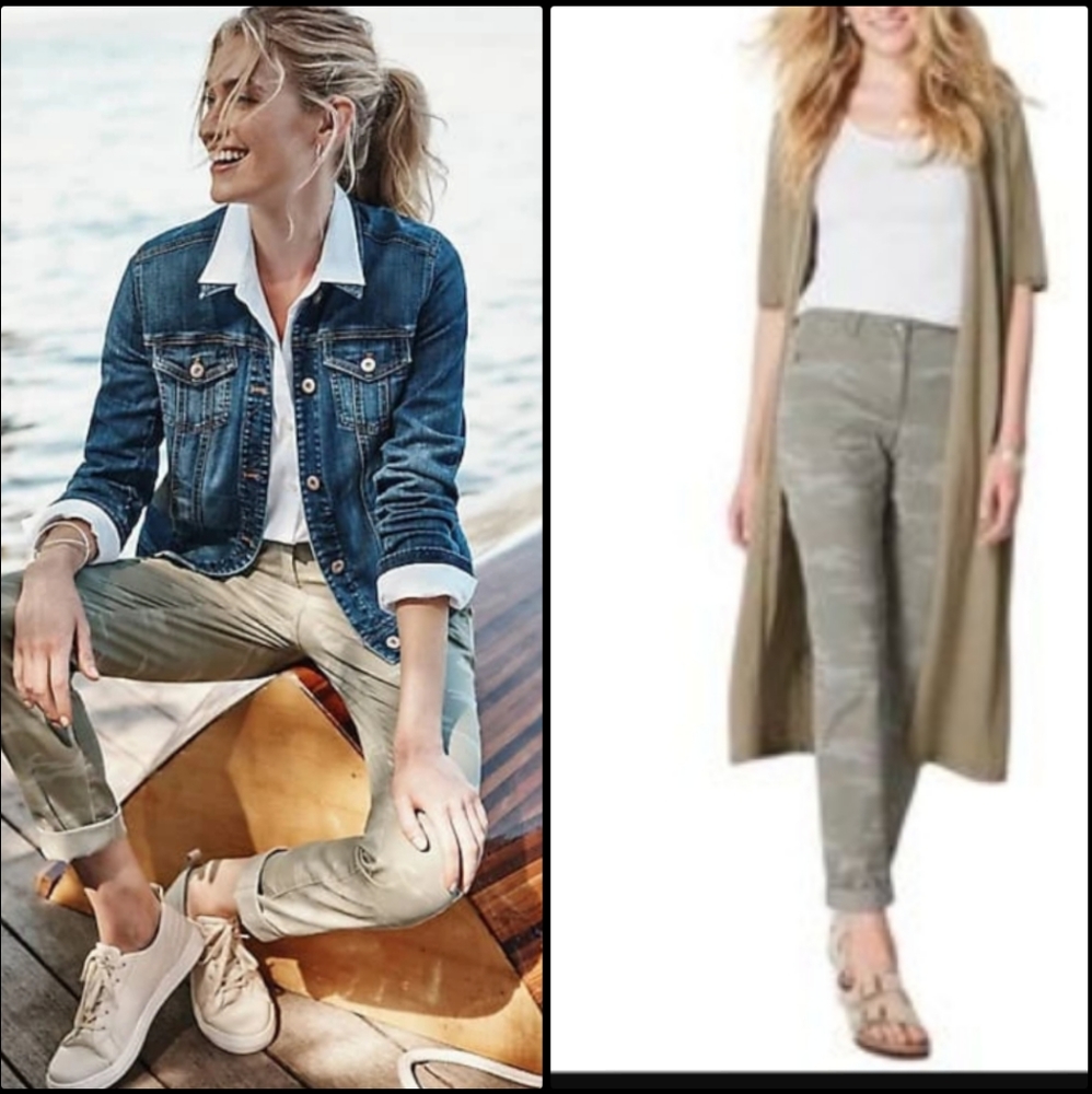 J. Jill Extrasoft Chino Pants Subtle Camo Size 14